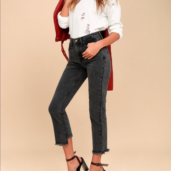 evidnt black jean raw hem - Picture 1 of 8